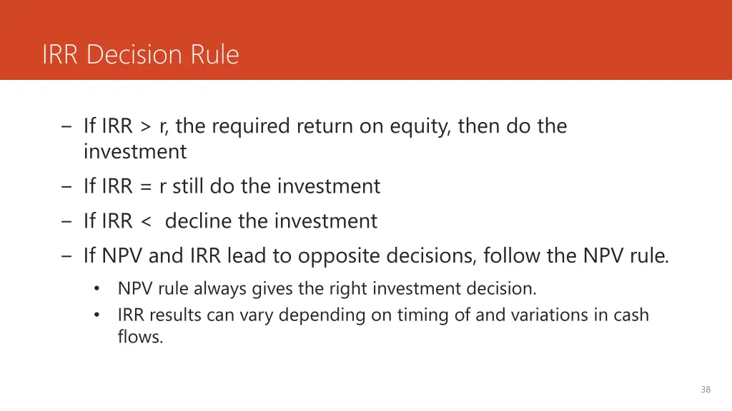 irr decision rule