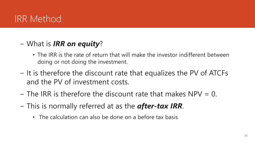 irr method