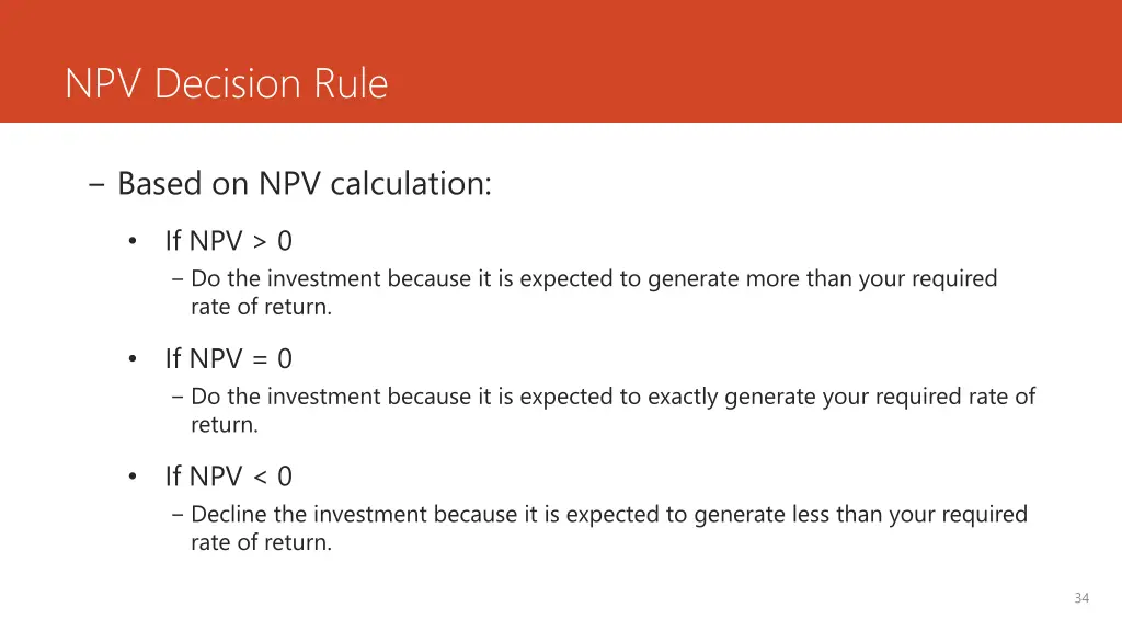 npv decision rule