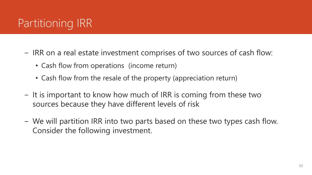 partitioning irr