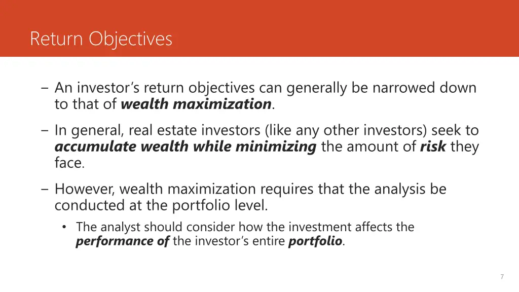 return objectives 1