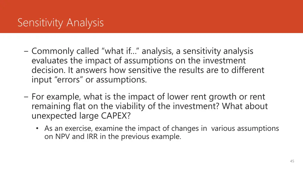 sensitivity analysis