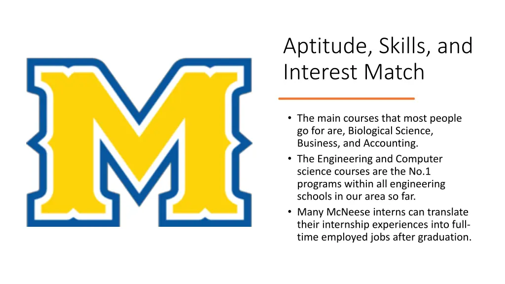 aptitude skills and interest match