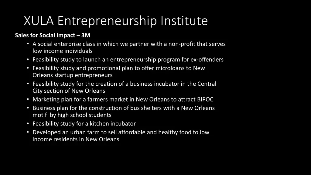 xula entrepreneurship institute 1