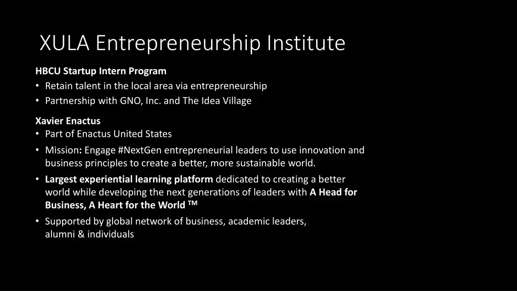 xula entrepreneurship institute 2