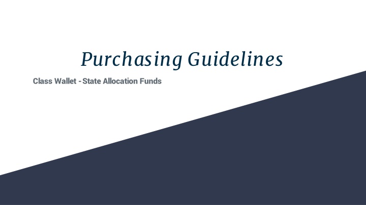 purchasing guidelines