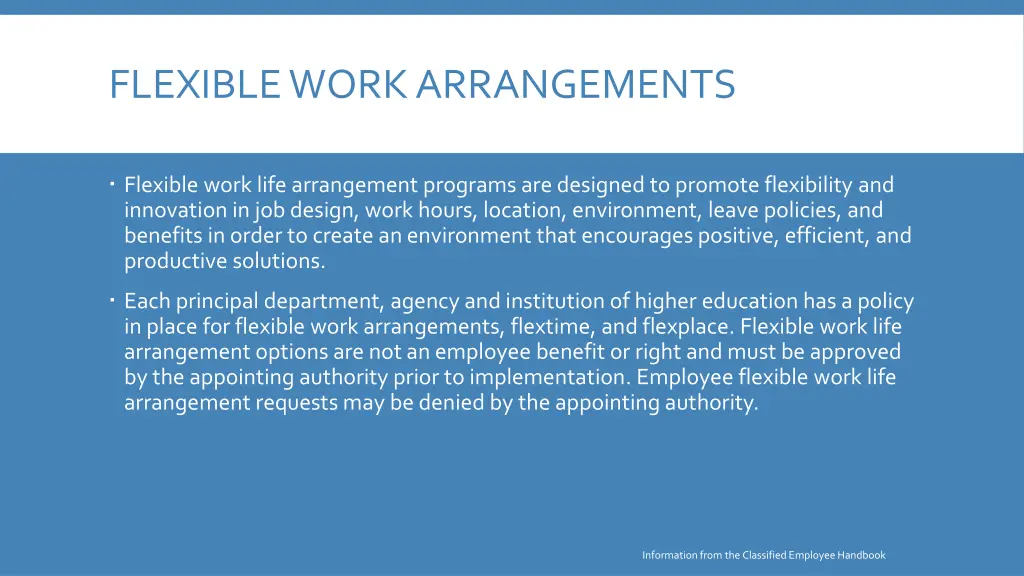 flexible work arrangements