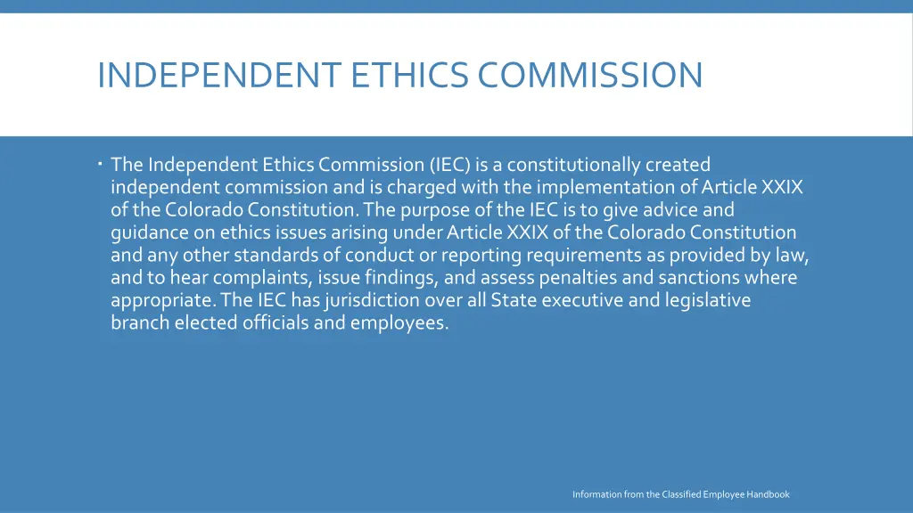 independent ethics commission