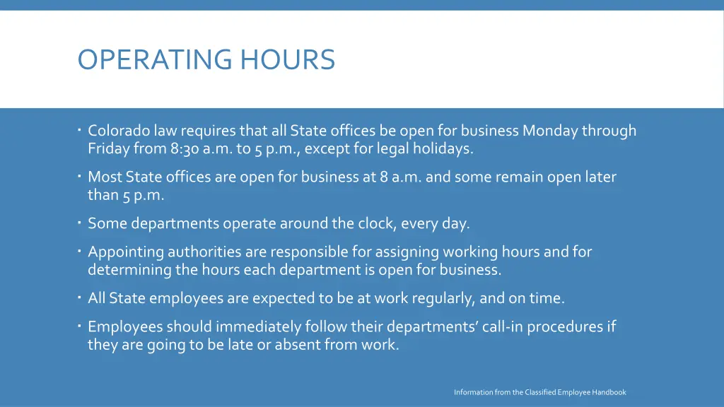 operating hours