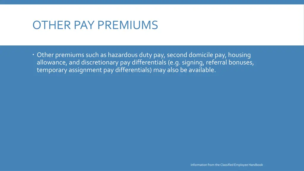 other pay premiums