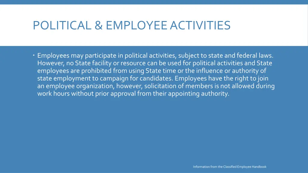 political employee activities