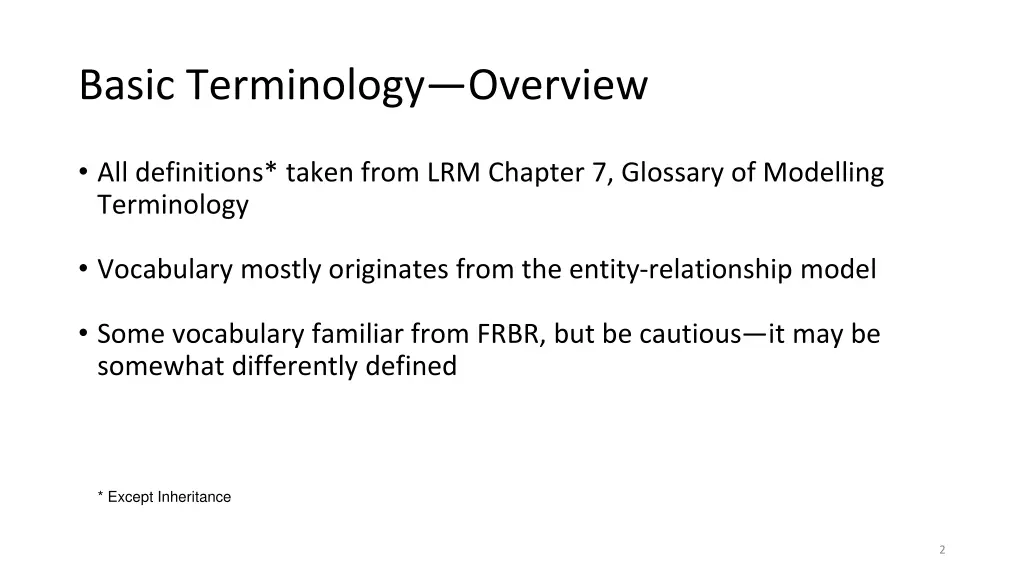 basic terminology overview