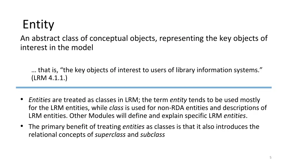 entity an abstract class of conceptual objects