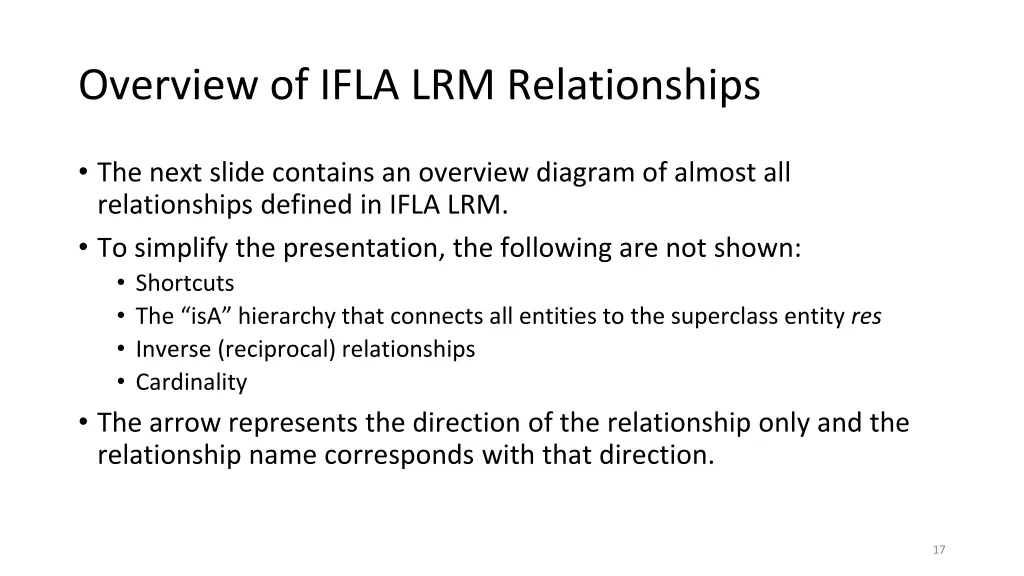 overview of ifla lrm relationships