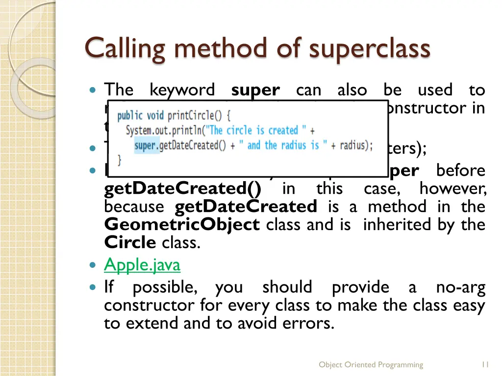 calling method of superclass