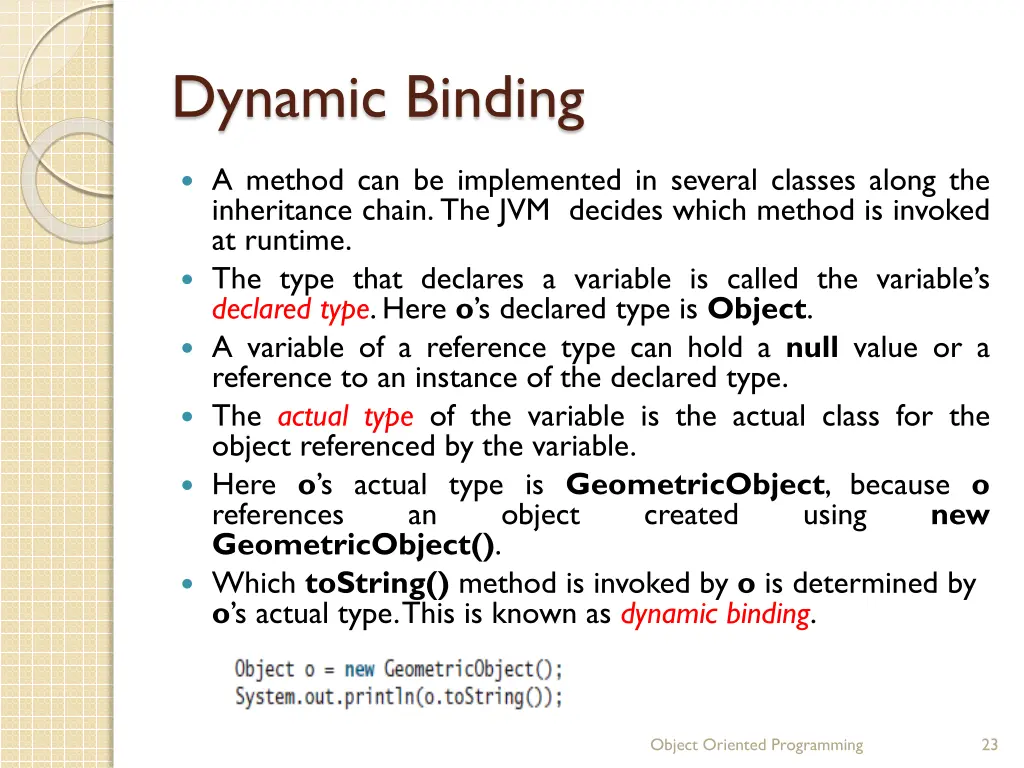 dynamic binding