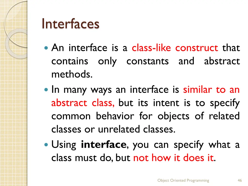 interfaces