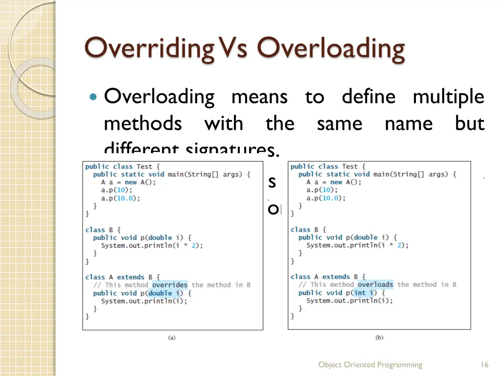 overriding vs overloading