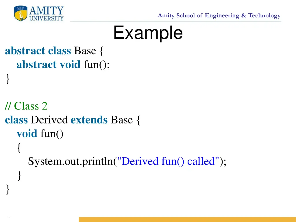 amity school of engineering technology example