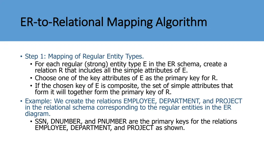 er er to to relational mapping algorithm