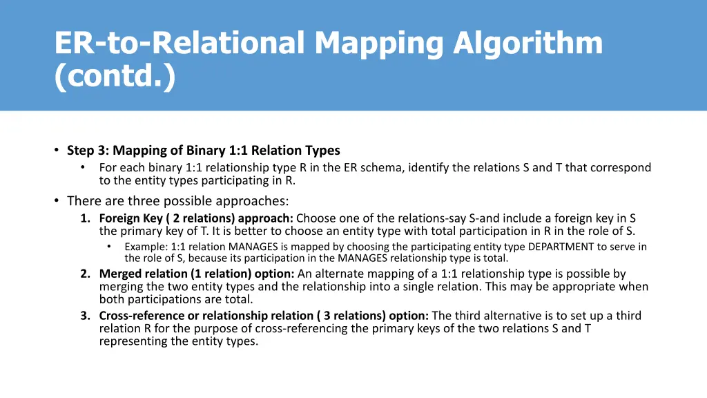 er to relational mapping algorithm contd 1