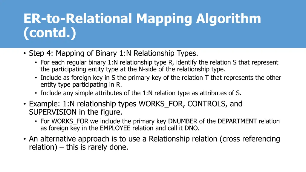 er to relational mapping algorithm contd 2