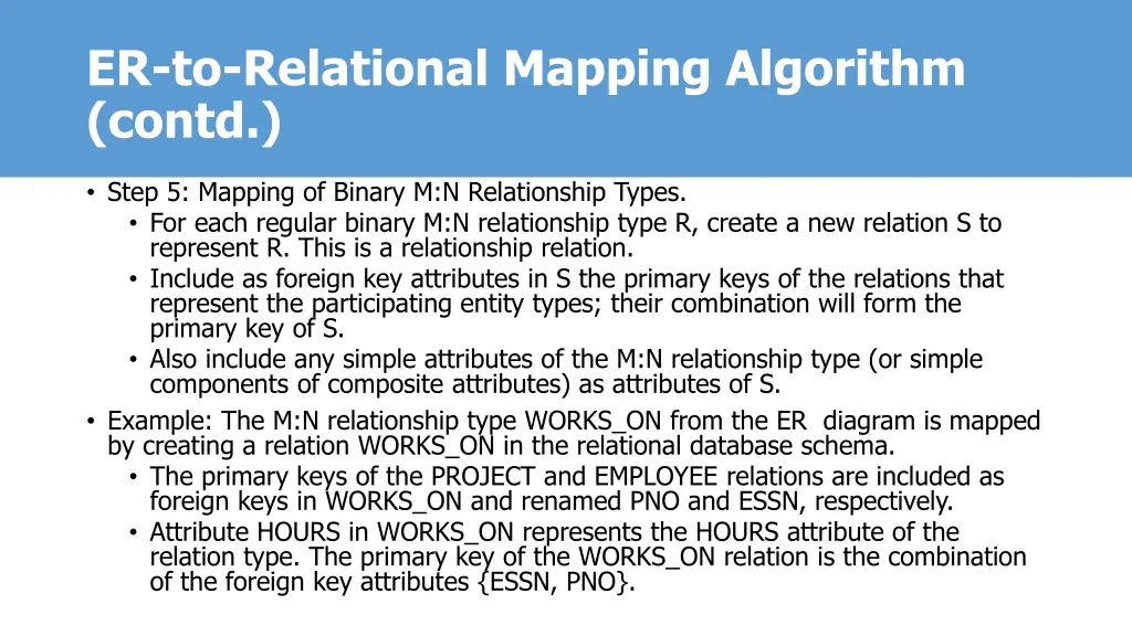 er to relational mapping algorithm contd 3