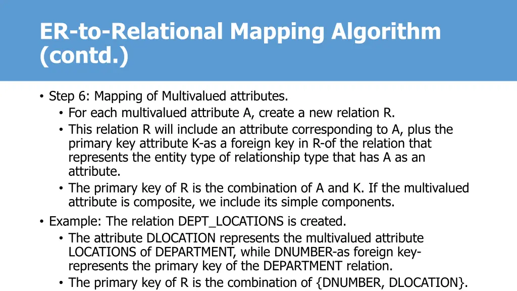 er to relational mapping algorithm contd 4