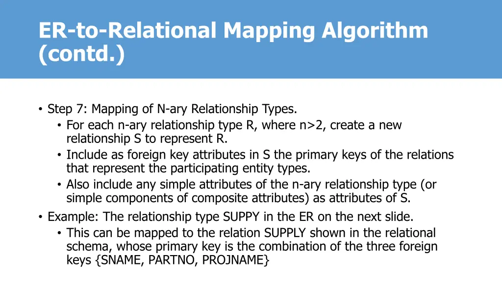 er to relational mapping algorithm contd 5