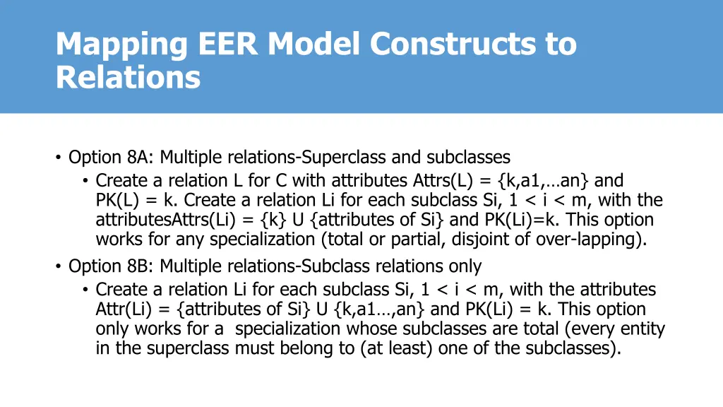 mapping eer model constructs to relations 1