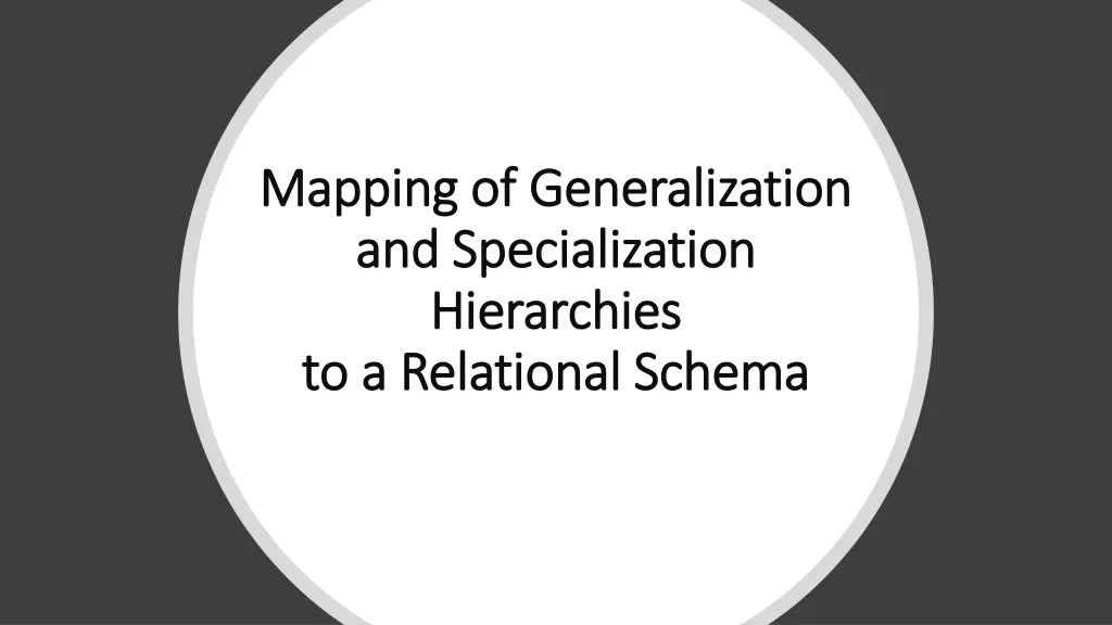 mapping of generalization mapping