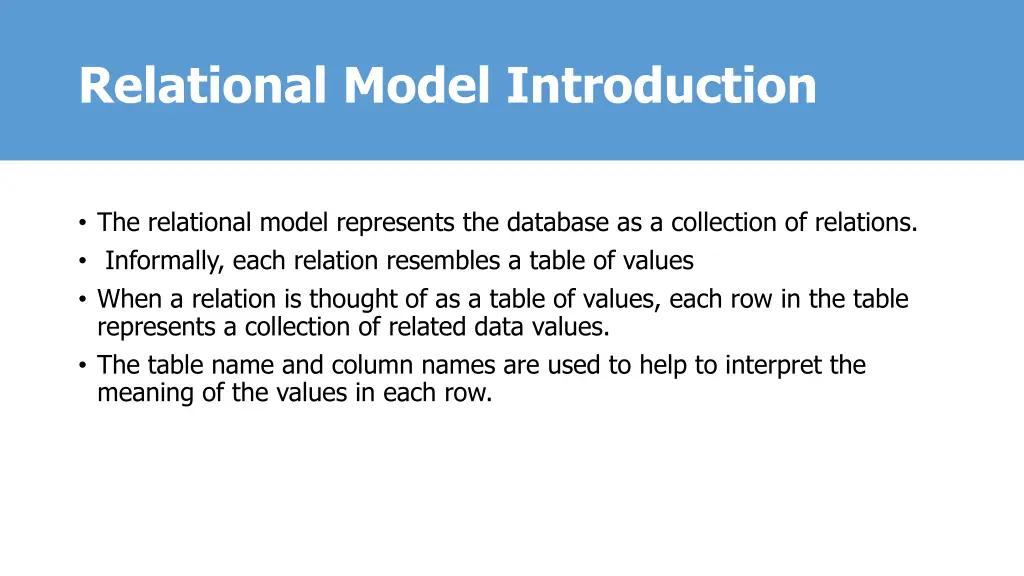 relational model introduction