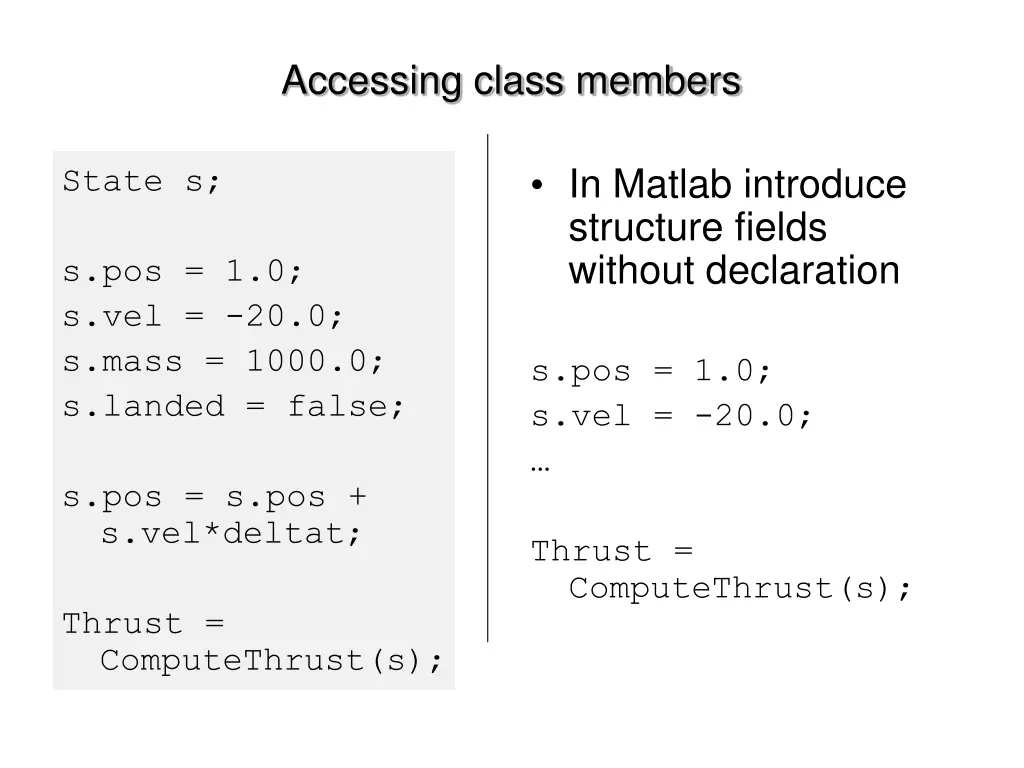 accessing class members