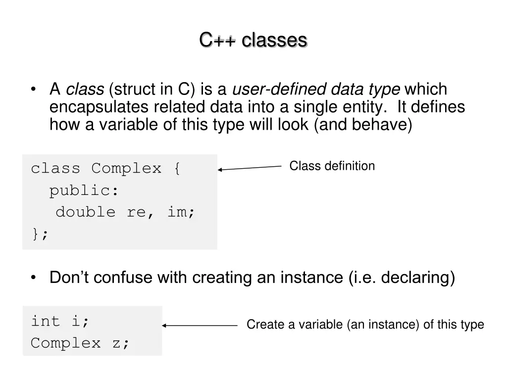 c classes