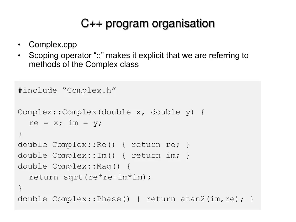 c program organisation 1