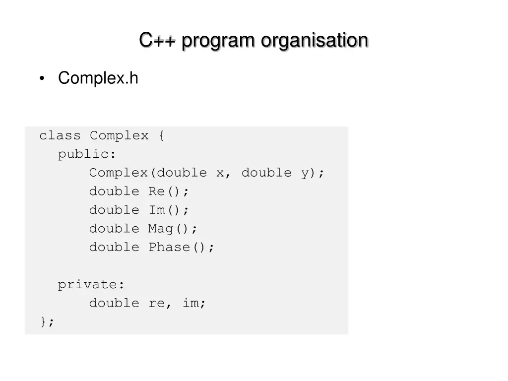 c program organisation