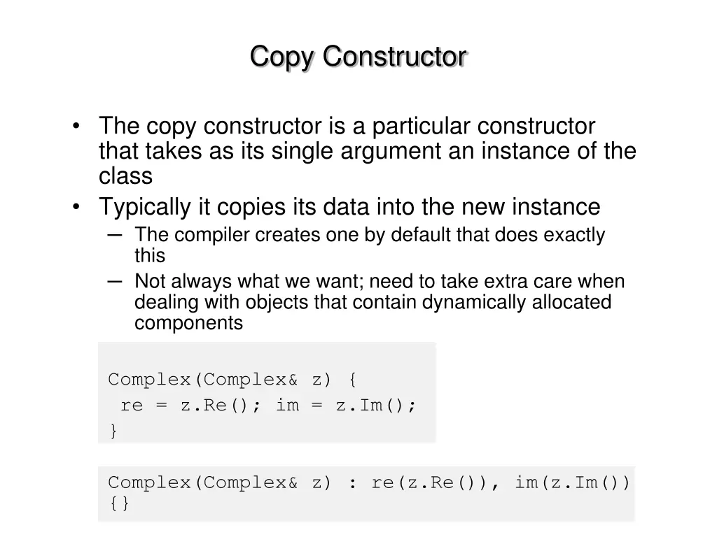 copy constructor