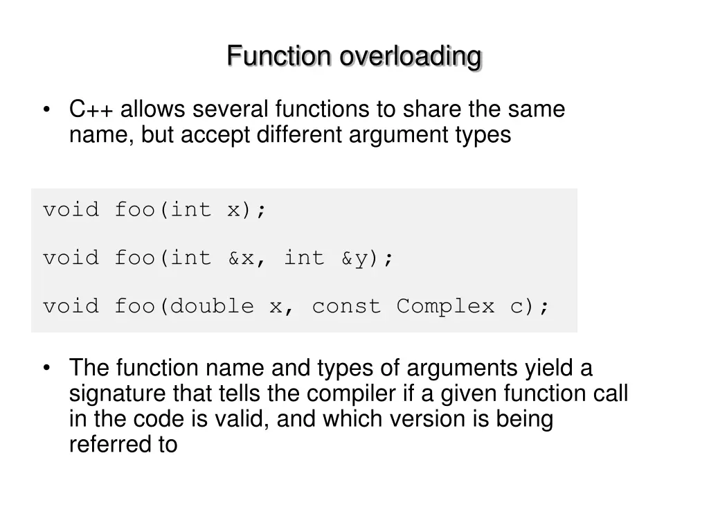 function overloading