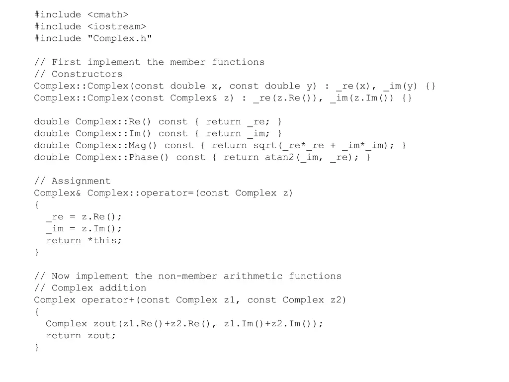 include cmath include iostream include complex h