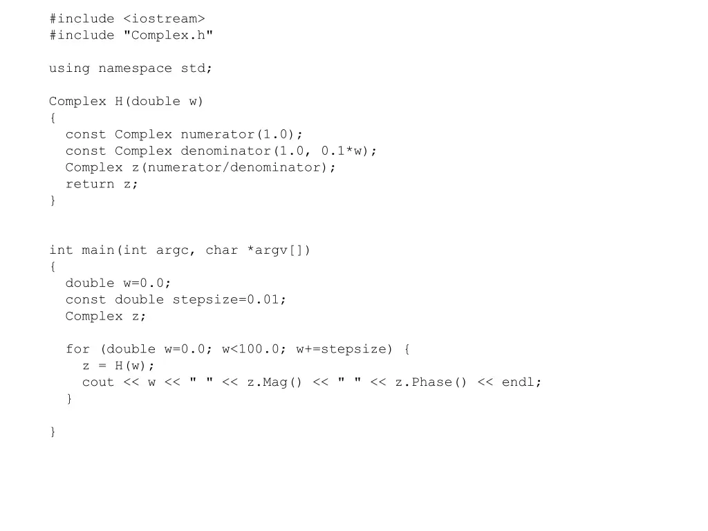 include iostream include complex h