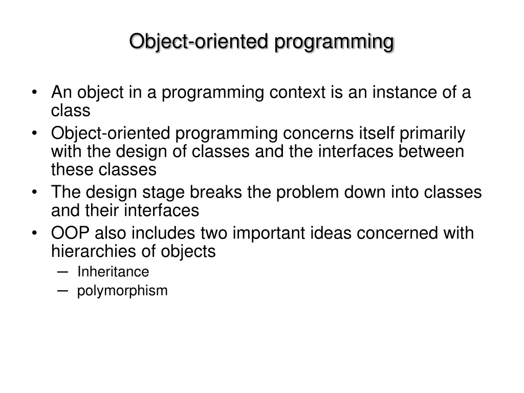 object oriented programming 1