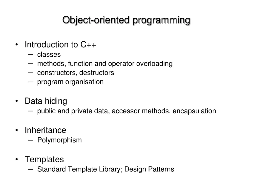 object oriented programming