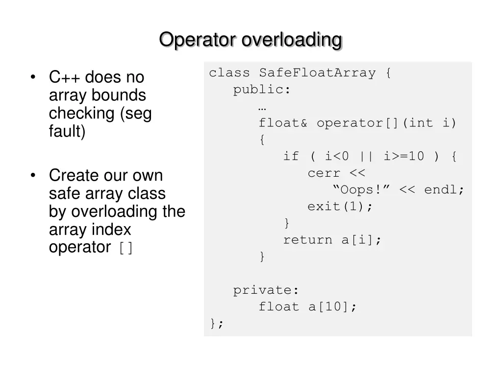 operator overloading 2