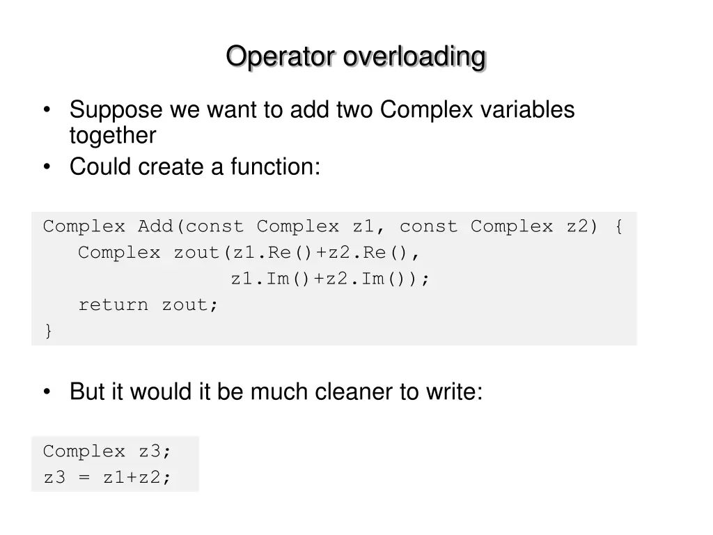 operator overloading