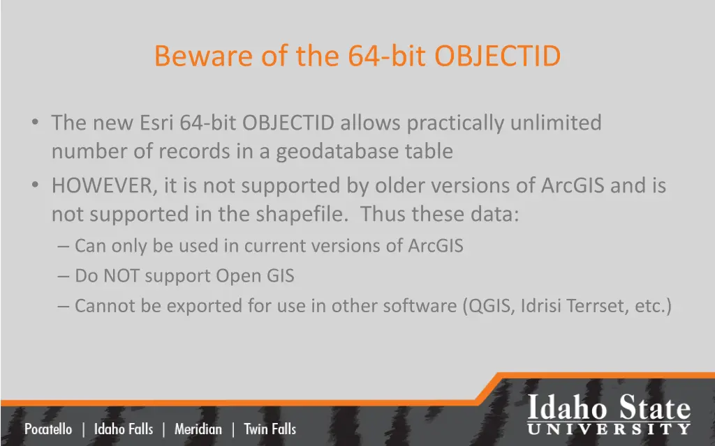 beware of the 64 bit objectid