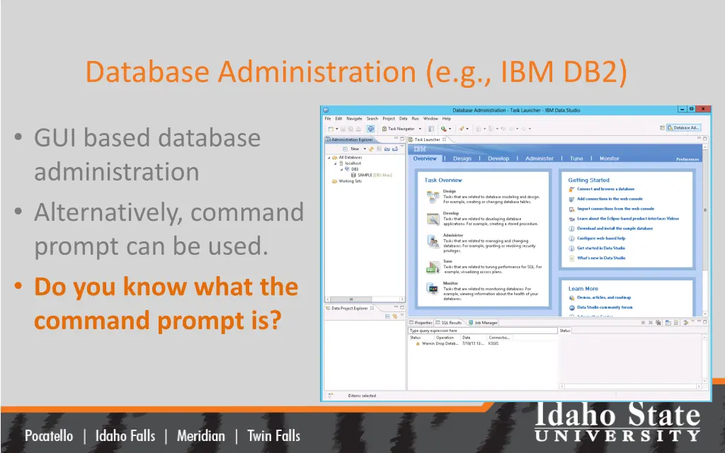 database administration e g ibm db2