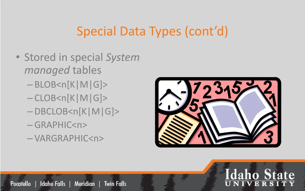 special data types cont d