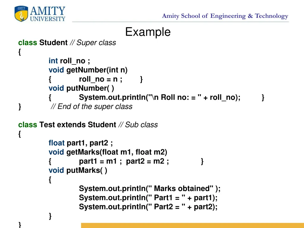 amity school of engineering technology example 2