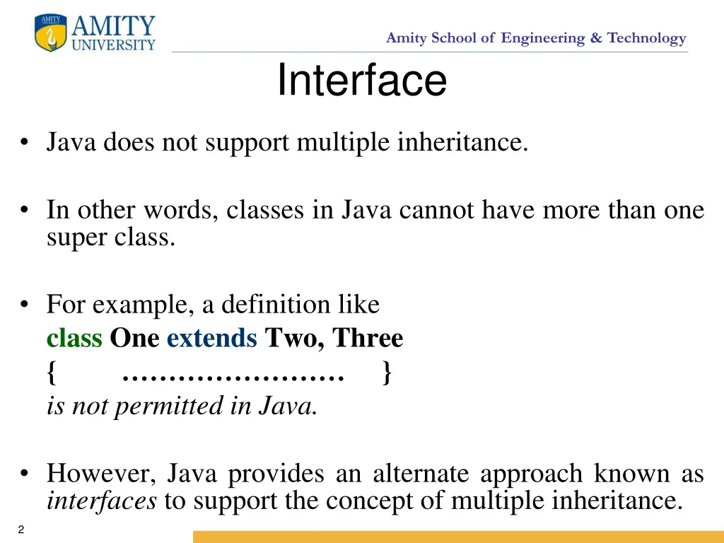 amity school of engineering technology interface