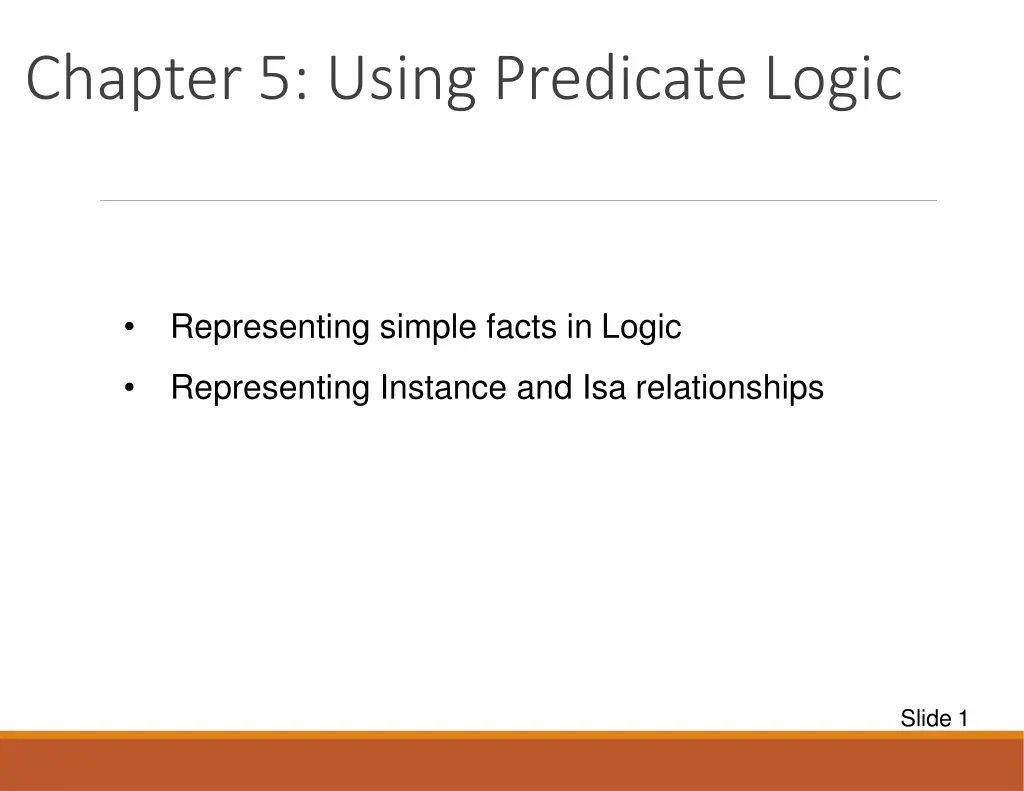 chapter 5 using predicate logic